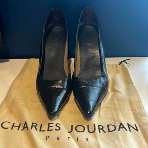Black Leather Charles Jourdan Pumps